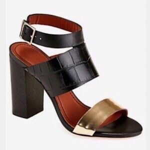 Elizabeth and James Black and Gold Heels